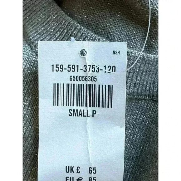 Abercrombie Sparkly Asymmetrical Ruched Mini Sweater Dress Grey Sparkle S/P - Picture 12 of 14